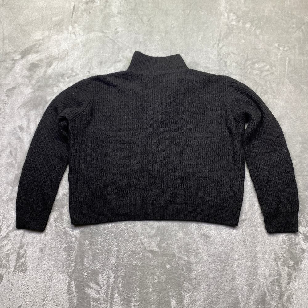 Vero Moda Womens Black Ribbed‎ Quarter Zip Sweater High Neck Rose Gold Pull S - Picture 8 of 9